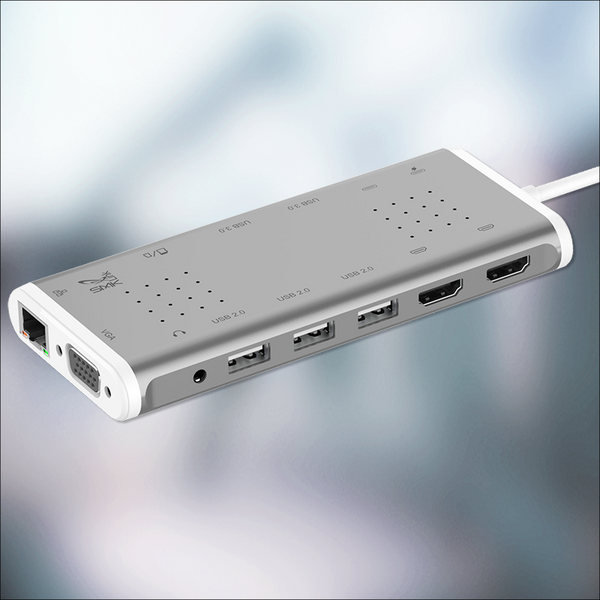 VALUE Station d'accueil USB type C multiports, 4K HDMI/DP, VGA, USB, Card  Reader, PD, Gigabit Ethernet, Audio - SECOMP France