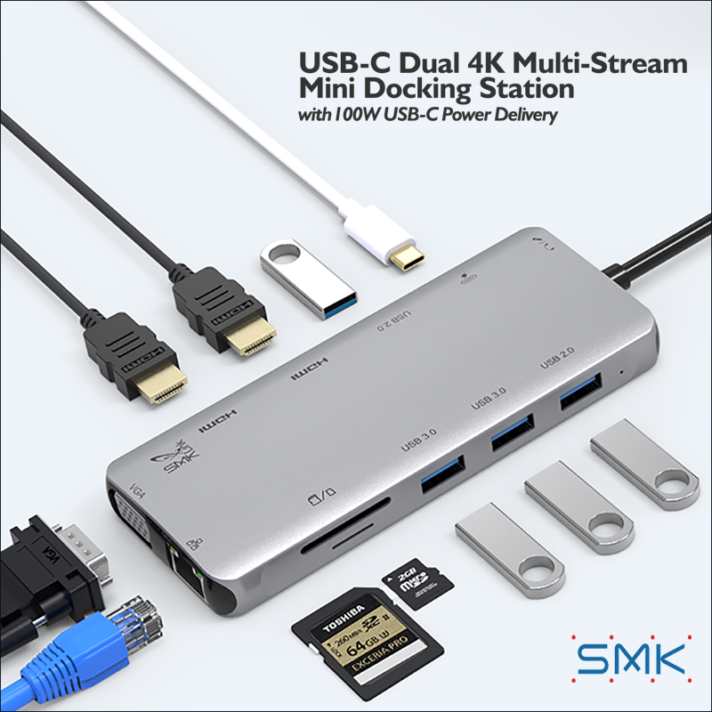 USB-C® 4-in-1 Mini Docking Station with HDMI®, USB-A, Ethernet